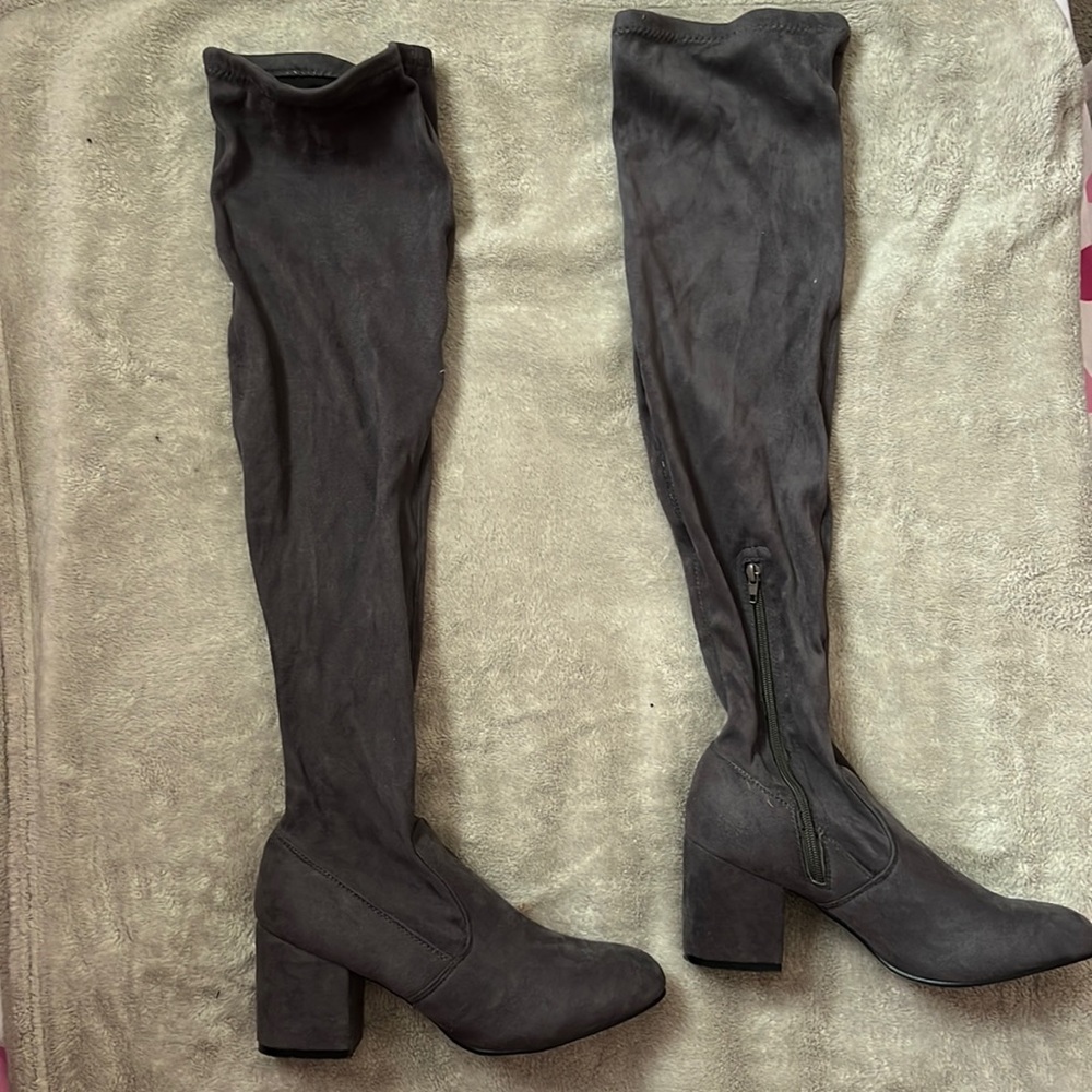 ‼️Suede Thigh High Heels Boots